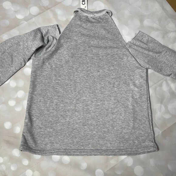 Womens XL Gray CBR Skeleton Hands Cut-Out Shoulder Long Sleeve distressed Top - Picture 6 of 6